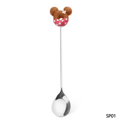 1PC поничка Сладка поничка от неръждаема стомана Десертна лъжица Вилица Кафе Сладолед Бонбони Кухненски прибори Бебешки Детски прибори за хранене