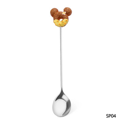 1PC поничка Сладка поничка от неръждаема стомана Десертна лъжица Вилица Кафе Сладолед Бонбони Кухненски прибори Бебешки Детски прибори за хранене