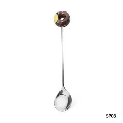 1PC поничка Сладка поничка от неръждаема стомана Десертна лъжица Вилица Кафе Сладолед Бонбони Кухненски прибори Бебешки Детски прибори за хранене