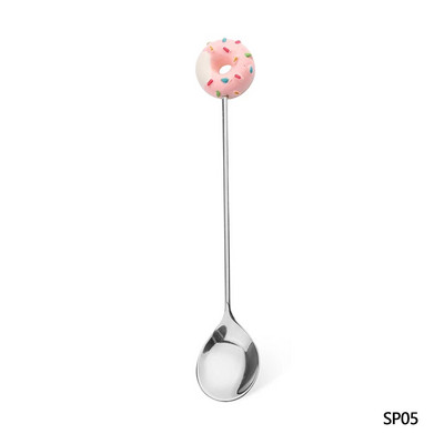 1PC поничка Сладка поничка от неръждаема стомана Десертна лъжица Вилица Кафе Сладолед Бонбони Кухненски прибори Бебешки Детски прибори за хранене