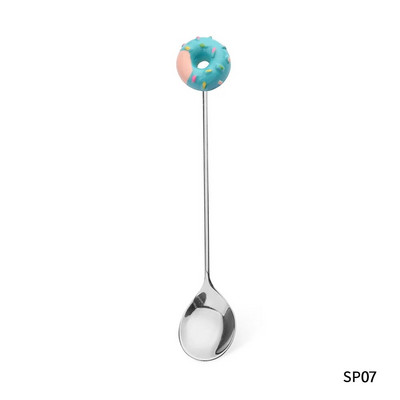 1PC поничка Сладка поничка от неръждаема стомана Десертна лъжица Вилица Кафе Сладолед Бонбони Кухненски прибори Бебешки Детски прибори за хранене