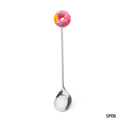 1PC поничка Сладка поничка от неръждаема стомана Десертна лъжица Вилица Кафе Сладолед Бонбони Кухненски прибори Бебешки Детски прибори за хранене