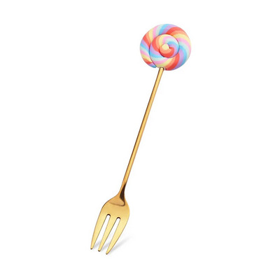 1PC поничка Сладка поничка от неръждаема стомана Десертна лъжица Вилица Кафе Сладолед Бонбони Кухненски прибори Бебешки Детски прибори за хранене