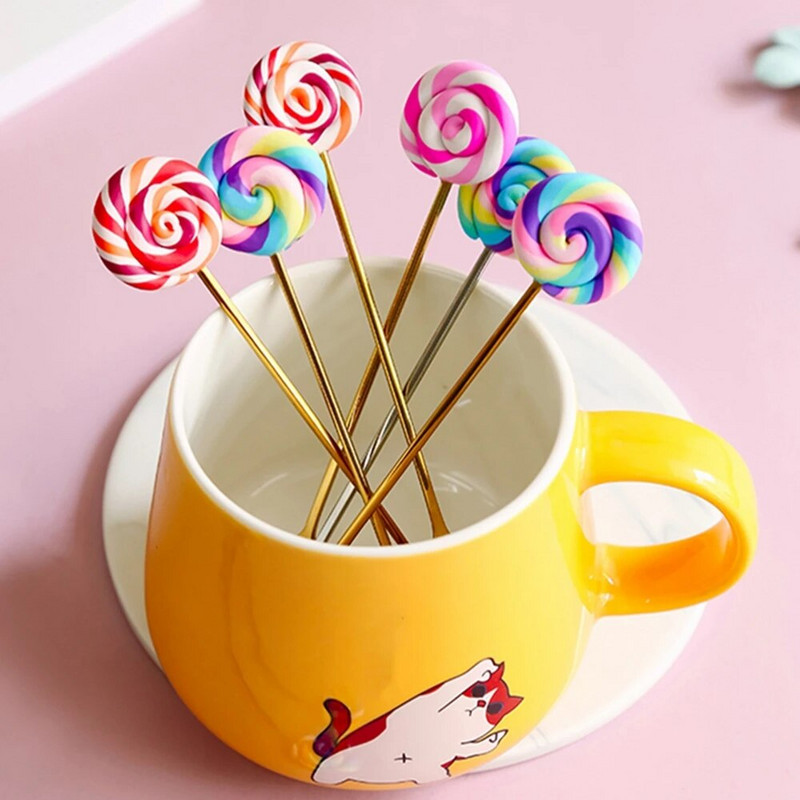 1PC поничка Сладка поничка от неръждаема стомана Десертна лъжица Вилица Кафе Сладолед Бонбони Кухненски прибори Бебешки Детски прибори за хранене