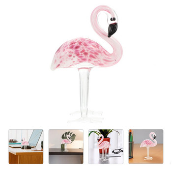 Кристална симулирана фигурка на фламинго Настолна декоративна статуя на птица за домашния офис градински декорации
