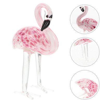 Kristályszimulált flamingó figura asztali dekoratív madárszobor otthoni irodai kertdíszekhez