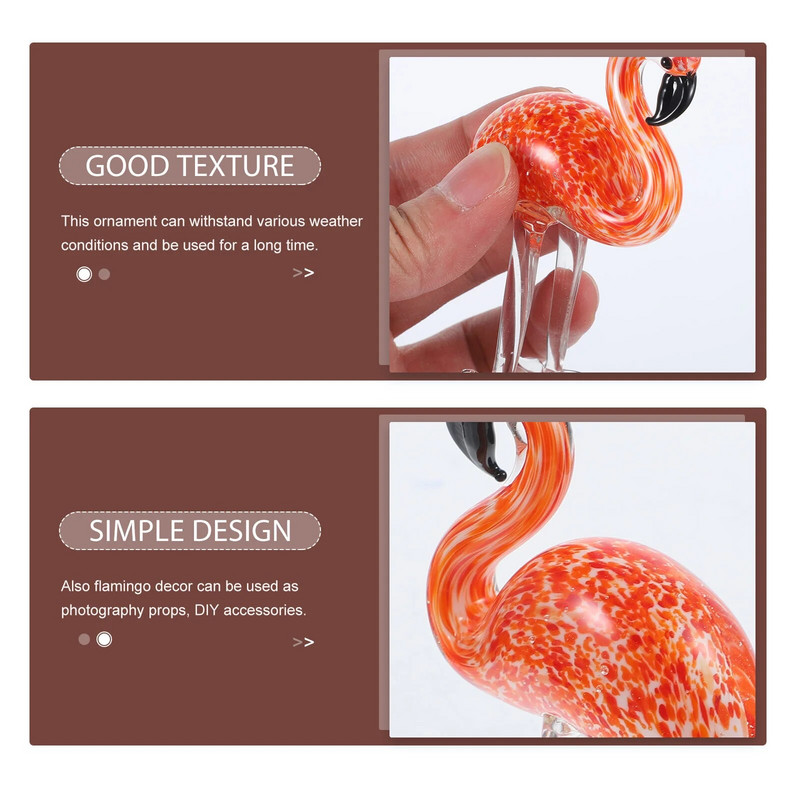 Kristályszimulált flamingó figura asztali dekoratív madárszobor otthoni irodai kertdíszekhez