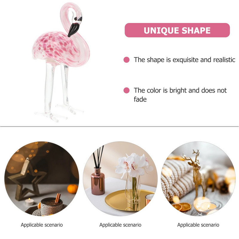 Kristályszimulált flamingó figura asztali dekoratív madárszobor otthoni irodai kertdíszekhez