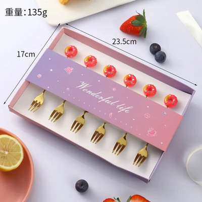 6 bucăți gogoși din oțel inoxidabil bomboane lingură furculițe cafea cu lapte linguri pentru amestecare unelte pentru prăjituri pentru desert set de tacâmuri linguriță veselă de bucătărie