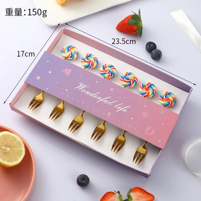 6 bucăți gogoși din oțel inoxidabil bomboane lingură furculițe cafea cu lapte linguri pentru amestecare unelte pentru prăjituri pentru desert set de tacâmuri linguriță veselă de bucătărie