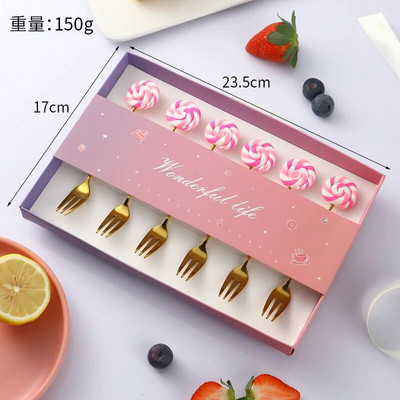 6 bucăți gogoși din oțel inoxidabil bomboane lingură furculițe cafea cu lapte linguri pentru amestecare unelte pentru prăjituri pentru desert set de tacâmuri linguriță veselă de bucătărie