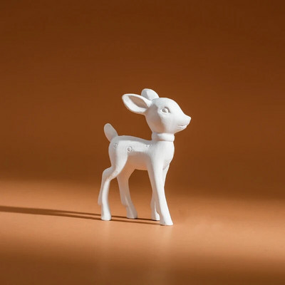 Telpas dekors Briežu māte un dzeltenbrūns Jauki istabas dekori Skulptūras Figūriņas Kawaii Miniatūras Briežu skulptūras Mājas Dekorācijas Figūriņas