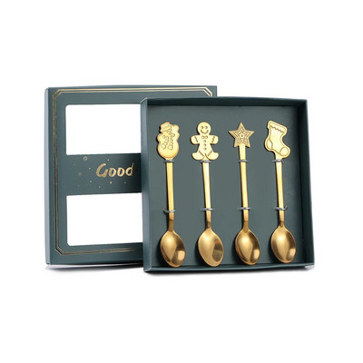 4 ΤΕΜ/2 ΤΕΜ. Χριστουγεννιάτικο Δώρο Σετ επιτραπέζια σκεύη χιονάνθρωπος μελόψωμο Χριστουγεννιάτικη διακόσμηση επιδόρπιο κουτάλι κουτάλι καφέ μαχαιροπήρουνα Δώρο