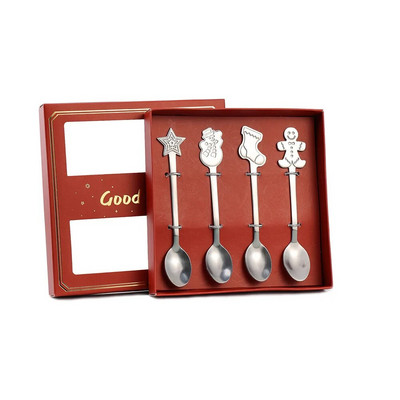 4 ΤΕΜ/2 ΤΕΜ. Χριστουγεννιάτικο Δώρο Σετ επιτραπέζια σκεύη χιονάνθρωπος μελόψωμο Χριστουγεννιάτικη διακόσμηση επιδόρπιο κουτάλι κουτάλι καφέ μαχαιροπήρουνα Δώρο