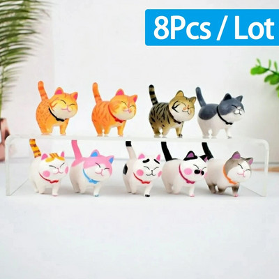 9-18 gab Mini kaķu rotājumi Jaukas Kawaii kaķēnu figūriņas dzimšanas dienas dāvanām mājas dekorēšanai Galda modelis Dārza piederumi