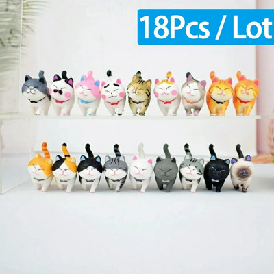 9-18 gab Mini kaķu rotājumi Jaukas Kawaii kaķēnu figūriņas dzimšanas dienas dāvanām mājas dekorēšanai Galda modelis Dārza piederumi
