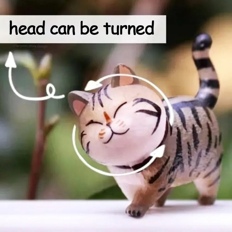 9-18 gab Mini kaķu rotājumi Jaukas Kawaii kaķēnu figūriņas dzimšanas dienas dāvanām mājas dekorēšanai Galda modelis Dārza piederumi