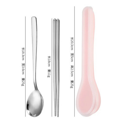 Set pribora za jelo od nehrđajućeg čelika 410 s kutijom za pohranu u korejskom stilu Prijenosni set posuđa za kućnu školu Kuhinjski servisi za jelo