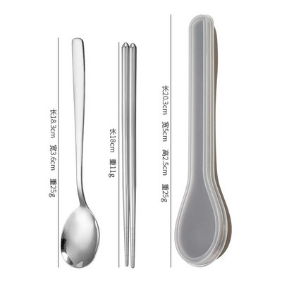 Set pribora za jelo od nehrđajućeg čelika 410 s kutijom za pohranu u korejskom stilu Prijenosni set posuđa za kućnu školu Kuhinjski servisi za jelo