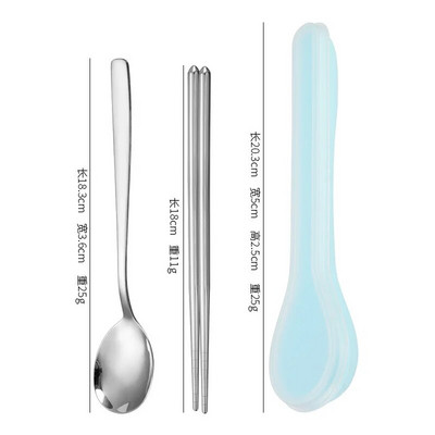 Set pribora za jelo od nehrđajućeg čelika 410 s kutijom za pohranu u korejskom stilu Prijenosni set posuđa za kućnu školu Kuhinjski servisi za jelo