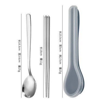 Set pribora za jelo od nehrđajućeg čelika 410 s kutijom za pohranu u korejskom stilu Prijenosni set posuđa za kućnu školu Kuhinjski servisi za jelo