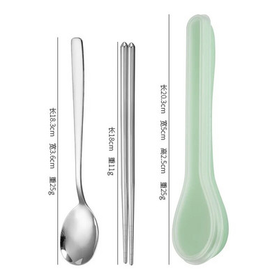 Set pribora za jelo od nehrđajućeg čelika 410 s kutijom za pohranu u korejskom stilu Prijenosni set posuđa za kućnu školu Kuhinjski servisi za jelo