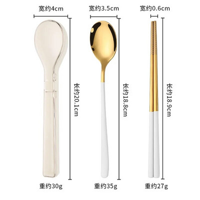 Set pribora za jelo od nehrđajućeg čelika 410 s kutijom za pohranu u korejskom stilu Prijenosni set posuđa za kućnu školu Kuhinjski servisi za jelo