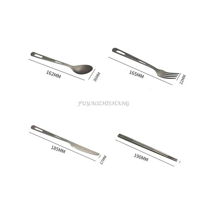 Tīra titāna galda piederumu komplekts āra mājsaimniecības matēts nažu un dakšu karotes irbulīši ceļojumu kempings pārnēsājams nažu un dakšiņu komplekts