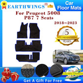 Paredzēts Peugeot 5008 GT P87 7 sēdvietām 2018~2023 2022 auto grīdas paklāji paneļa pēdu paliktņi pretslīdes paklāji pārklāj pēdu paliktņi auto aksesuāri