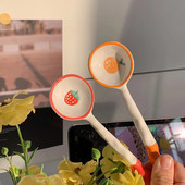 Jauka 1 gab zemeņu karote Cute Bear saldējuma deserta zupa Keramikas korejiešu karote ar garu rokturi Virtuves galda piederumu piederumi