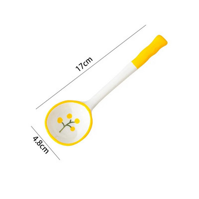 Jauka 1 gab zemeņu karote Cute Bear saldējuma deserta zupa Keramikas korejiešu karote ar garu rokturi Virtuves galda piederumu piederumi