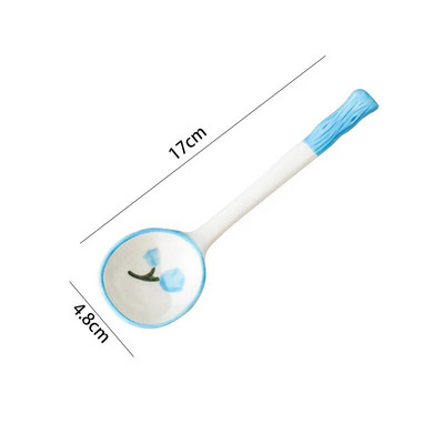 Jauka 1 gab zemeņu karote Cute Bear saldējuma deserta zupa Keramikas korejiešu karote ar garu rokturi Virtuves galda piederumu piederumi