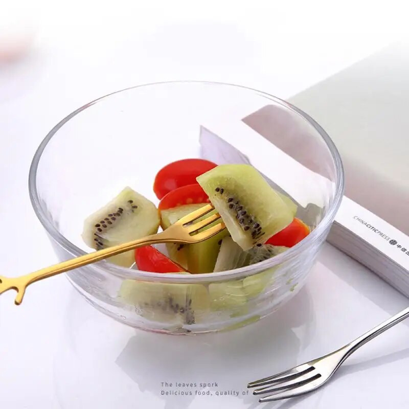 Naujas 1vnt Creative Leaves desertinis šaukštas / šakutė nerūdijančio plieno kavos maišymo šaukštas kastuvas šakutė pora šaukštas