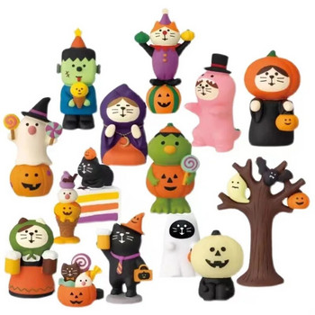 2024 Halloween Pumpkin Γιαπωνέζικη γάτα Μινιατούρα Σκηνικά στηρίγματα Μόδα Παίξτε Δημιουργικό δώρο ZAKKA Ρητίνη Μικρή διακόσμηση
