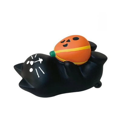 2024. gada Helovīna ķirbis, japāņu kaķis, miniatūra ainas rekvizīti Modes rotaļas radoša dāvana ZAKKA sveķu mazs dekors