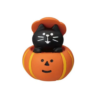 2024. gada Helovīna ķirbis, japāņu kaķis, miniatūra ainas rekvizīti Modes rotaļas radoša dāvana ZAKKA sveķu mazs dekors