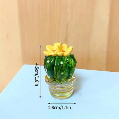 Mini kaktusu figūriņas Rotājumi Stikla kaktusu Bonsai dekori Skulptūras un figūriņas Galda rotājumi Auto mājas dekorēšana