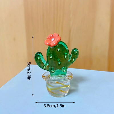 Mini kaktusu figūriņas Rotājumi Stikla kaktusu Bonsai dekori Skulptūras un figūriņas Galda rotājumi Auto mājas dekorēšana