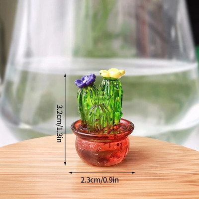 Mini kaktusu figūriņas Rotājumi Stikla kaktusu Bonsai dekori Skulptūras un figūriņas Galda rotājumi Auto mājas dekorēšana