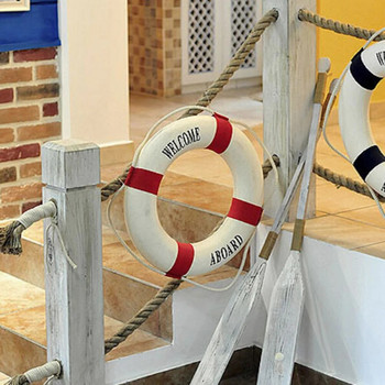 Καλώς ήλθατε στο Ναυτικό Lifebuoy Δαχτυλίδι με δαχτυλίδι σκάφος στον τοίχο μεσογειακό στυλ διακόσμησης σπιτιού