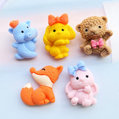 10Gb Jauki jaukts mini multfilmu Dzīvnieks plakana muguras sveķu kabošoni Scrapbooking DIY rotaslietas amatniecības apdares aksesuāri H05