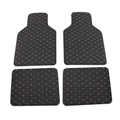 Universalus tinka 4 vnt. tinka SUV Drop Shipping Dirbtinės odos grindų kilimėlis, atsparus vandeniui pėdų pagalvėlės, apsauga priekinių ir galinių kilimėlių rinkinys
