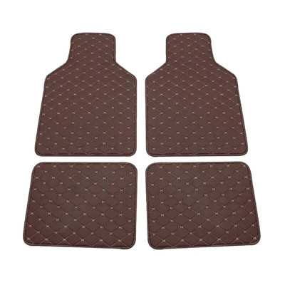 Universalus tinka 4 vnt. tinka SUV Drop Shipping Dirbtinės odos grindų kilimėlis, atsparus vandeniui pėdų pagalvėlės, apsauga priekinių ir galinių kilimėlių rinkinys