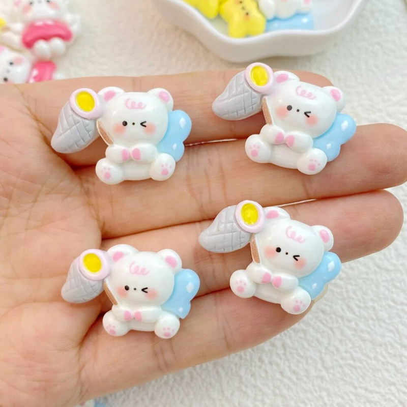 10gab. Jauna, jauka, sveķu karikatūra eņģeļu lāču sērija plakano muguras daļu izgreznojumi matu bantēm. Aksesuāri Bezmaksas piegāde