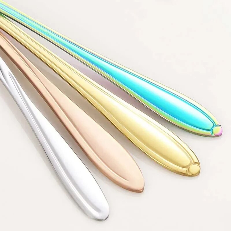 1/8 vnt gėlių arbatinių šaukštelių rinkinys nerūdijančio plieno ledų desertų šaukštas sidabrinis auksinis mažas kavos šaukštelis pieno maišymo įrankių indų rinkiniai