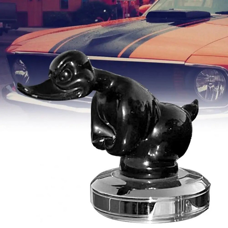 Erős, aranyos motorháztető otthoni beltéri kacsa dekor Nagy teherbírású kacsa dekoráció fekete/ezüst színű autós kellékek