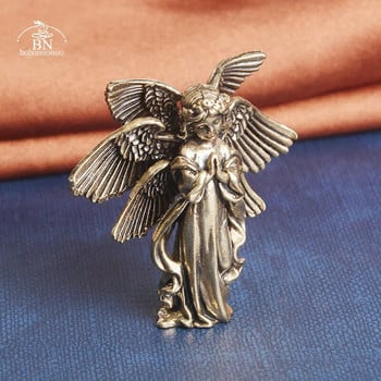 Меден ангел с шест крила Бог Любов Статуя на Купидон Малки орнаменти Месингови фигурки на ангели Настолни декорации Аксесоари за домашен декор