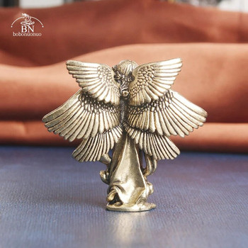 Χάλκινος Έξι φτερωτός άγγελος Θεός αγάπη άγαλμα Έρως Μικρά στολίδια Ορειχάλκινα ειδώλια αγγέλου Διακοσμήσεις επιφάνειας εργασίας Αξεσουάρ διακόσμησης σπιτιού