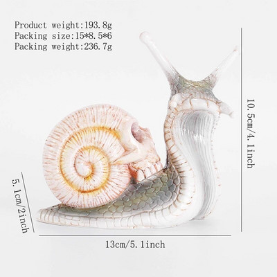 Διακοσμήσεις κήπου εξωτερικών χώρων Απόκριες μεταλλαγμένος σκελετός σαλιγκαριών στολίδια από ρητίνη