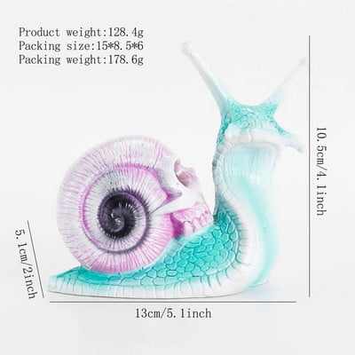 Διακοσμήσεις κήπου εξωτερικών χώρων Απόκριες μεταλλαγμένος σκελετός σαλιγκαριών στολίδια από ρητίνη